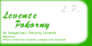 levente pokorny business card